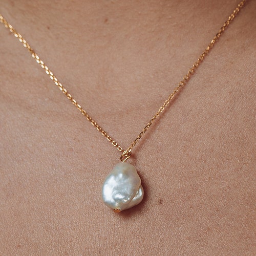 Natural Baroque Pearl Pendant Necklace Irregular Bumpy - Etsy