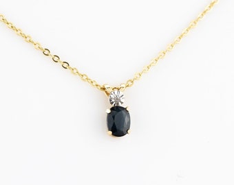 thumbnail image 2 of Old English Jewellers 9ct Gold Natural Opal & Sapphire Cluster Pendant Necklace – 18" Chain, Solid 9K Gold, NEW 2 of 6