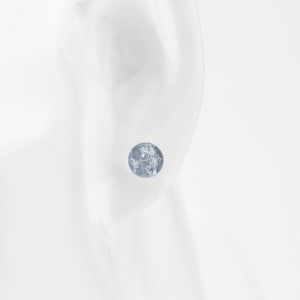 Natürliche Aquamarin Ohrstecker, runde Ohrstecker, echt, echter Aquamarin, zierlich, minimalistisch, Boho, Vintage, März Geburtsstein, 925 Silber