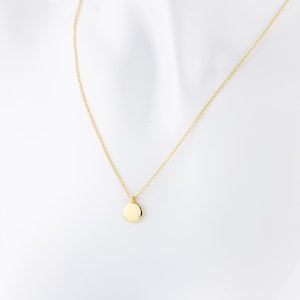 Dainty disc pendant, tiny pebble necklace, flat circle, abstract, simple, minimalist, small circle gold, boho necklace stack, 925 silver