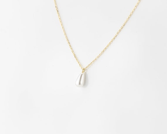 ★PEARLY MORE★ ball point drop necklace Pearl Ball Drop Necklace | 14k Gold | EF Collection — EF