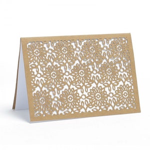 TARJETA DE REGALO EN BLANCO: mensaje escrito a mano para agregar en una tarjeta artesanal en blanco, mensaje de regalo (tarjeta + sobre), corte láser, tarjetas florales
