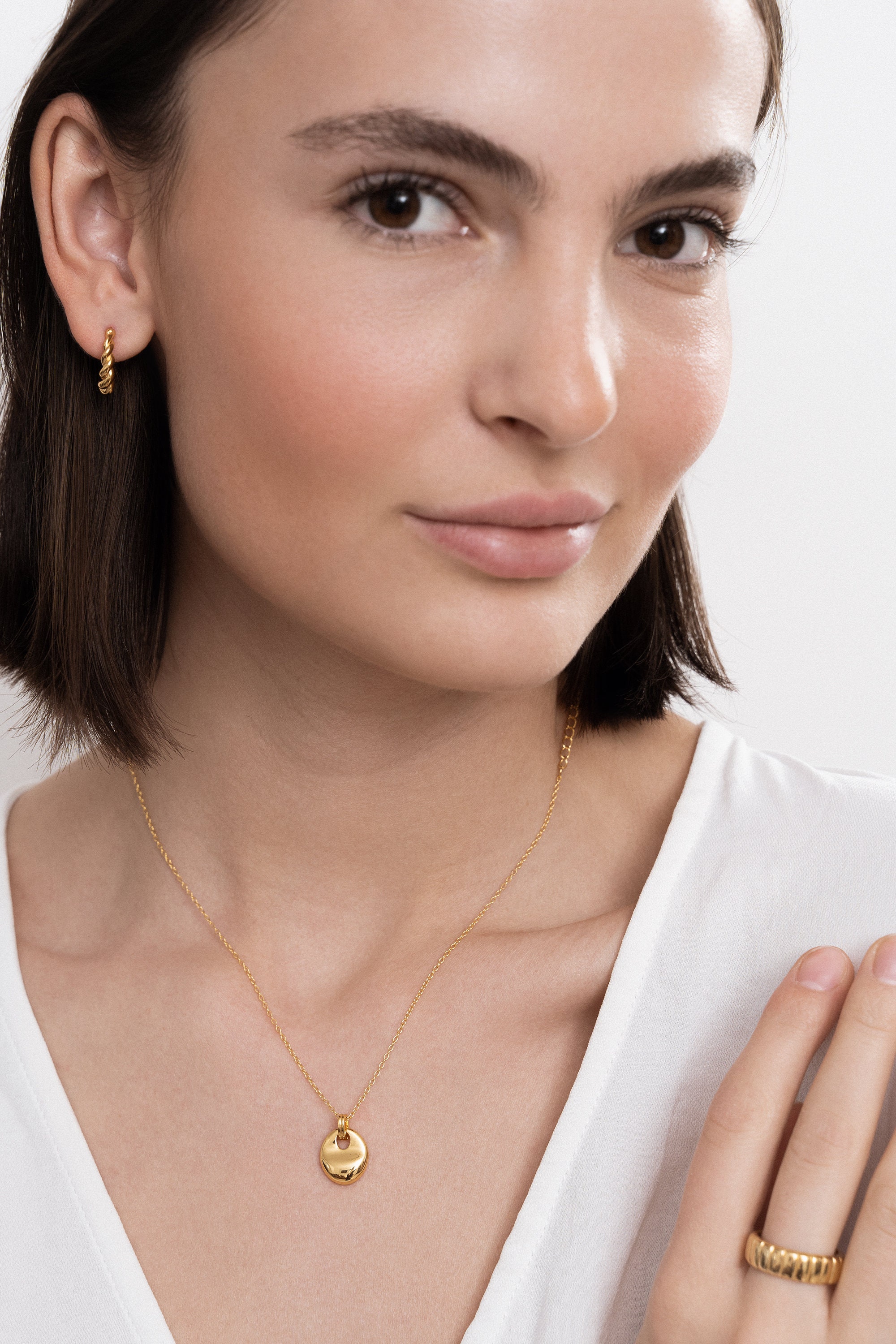 Pebble Pendant Necklace, Abstract Organic Shape Pendant