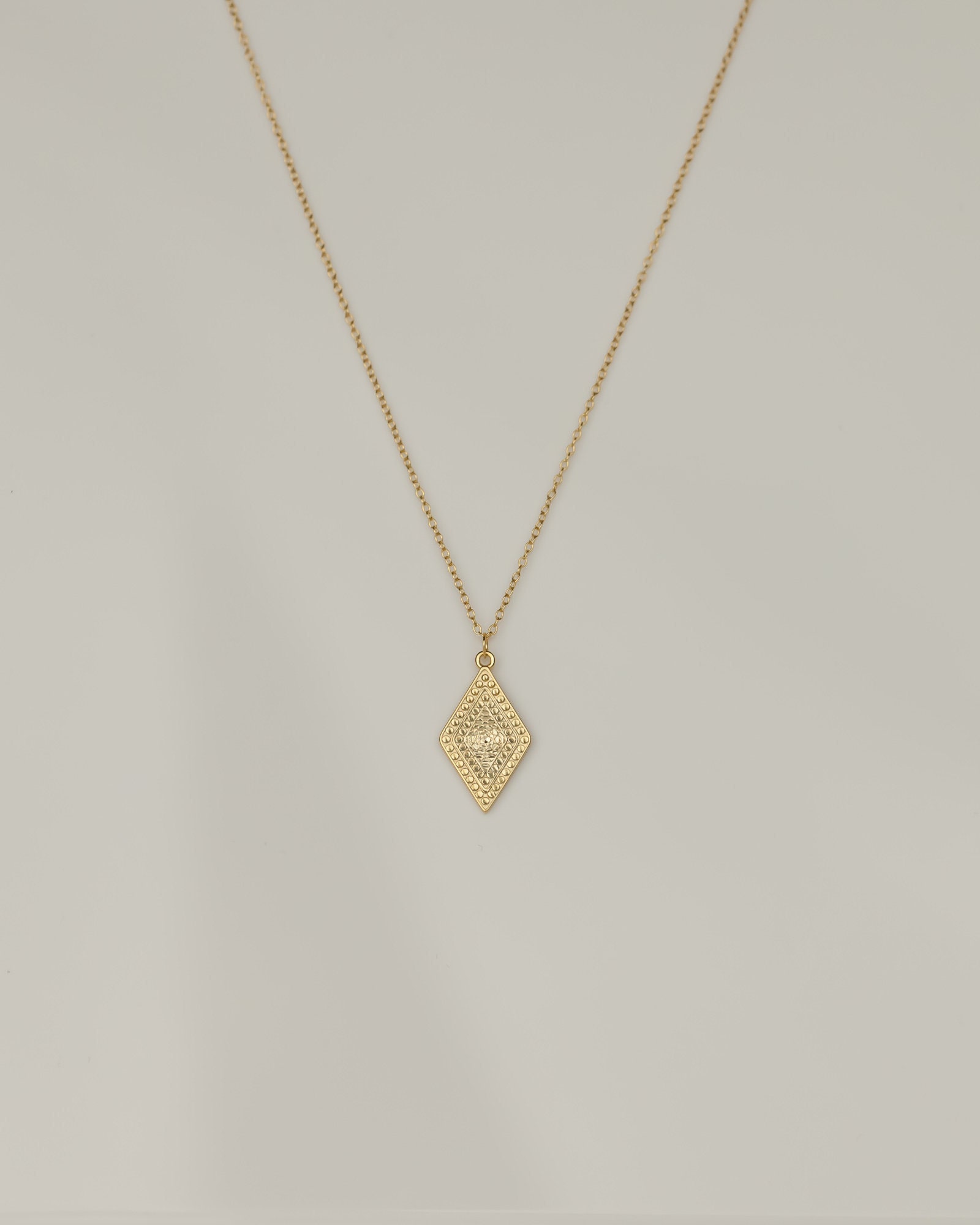 ALICE Vintage Style Rhombus Pendant Gold Coin Necklace W/ - Etsy