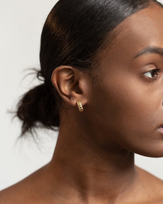 Gold Puff hoops Gold Puff hoops