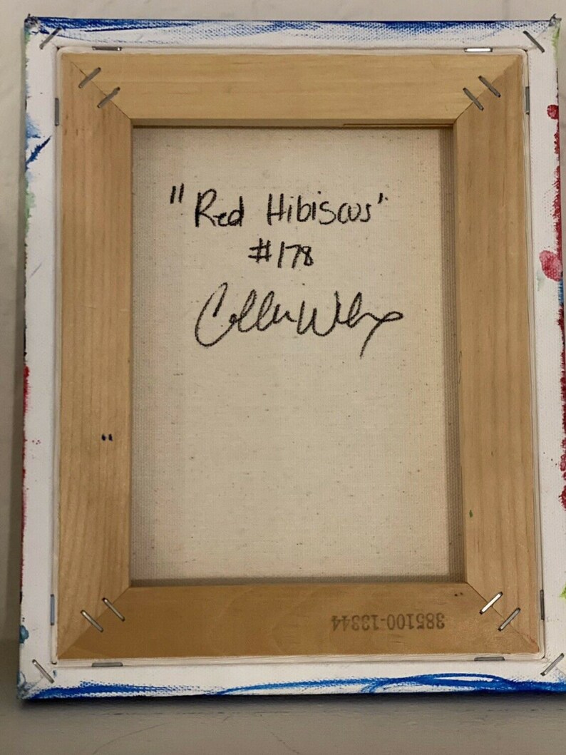 Original Painting By Colleen Wilcox Red Hibiscus Art Collectibles Painting Jan Takayama Com
