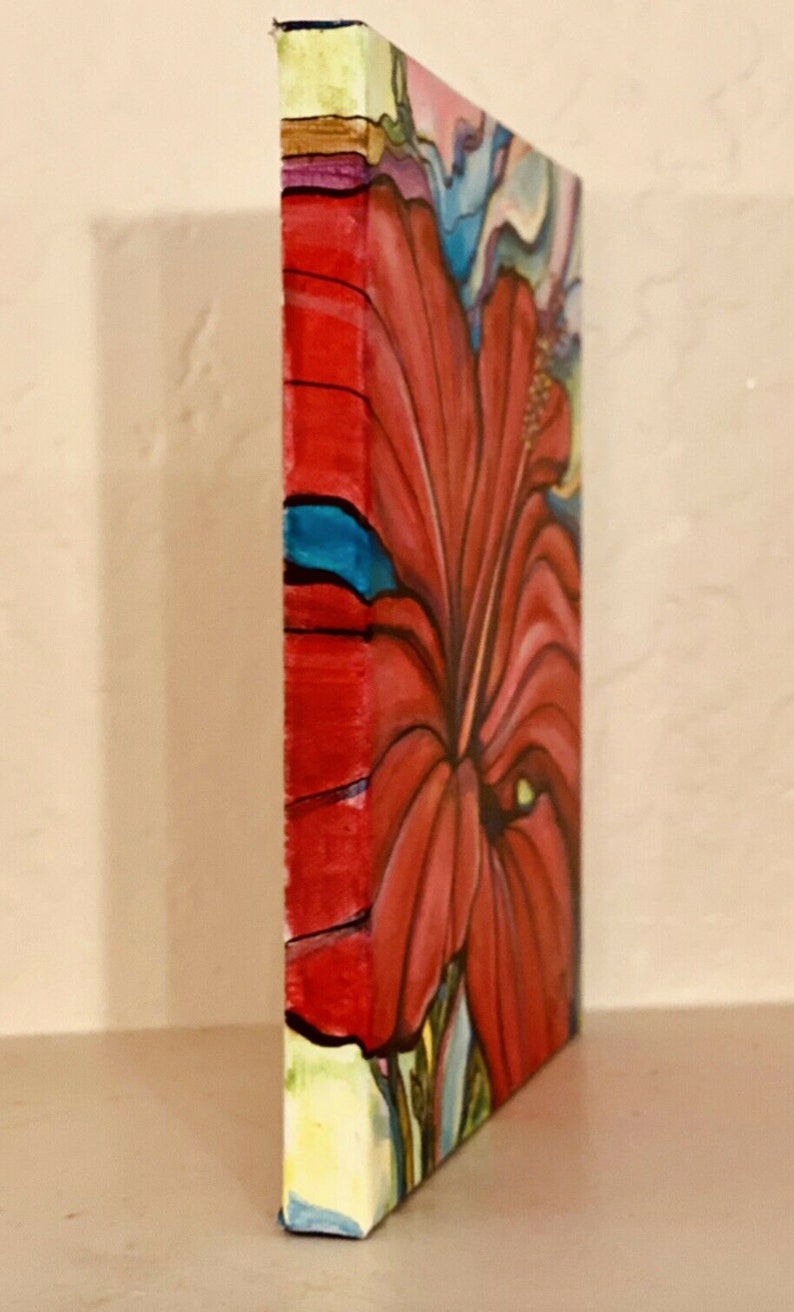 Original Painting By Colleen Wilcox Red Hibiscus Art Collectibles Painting Jan Takayama Com