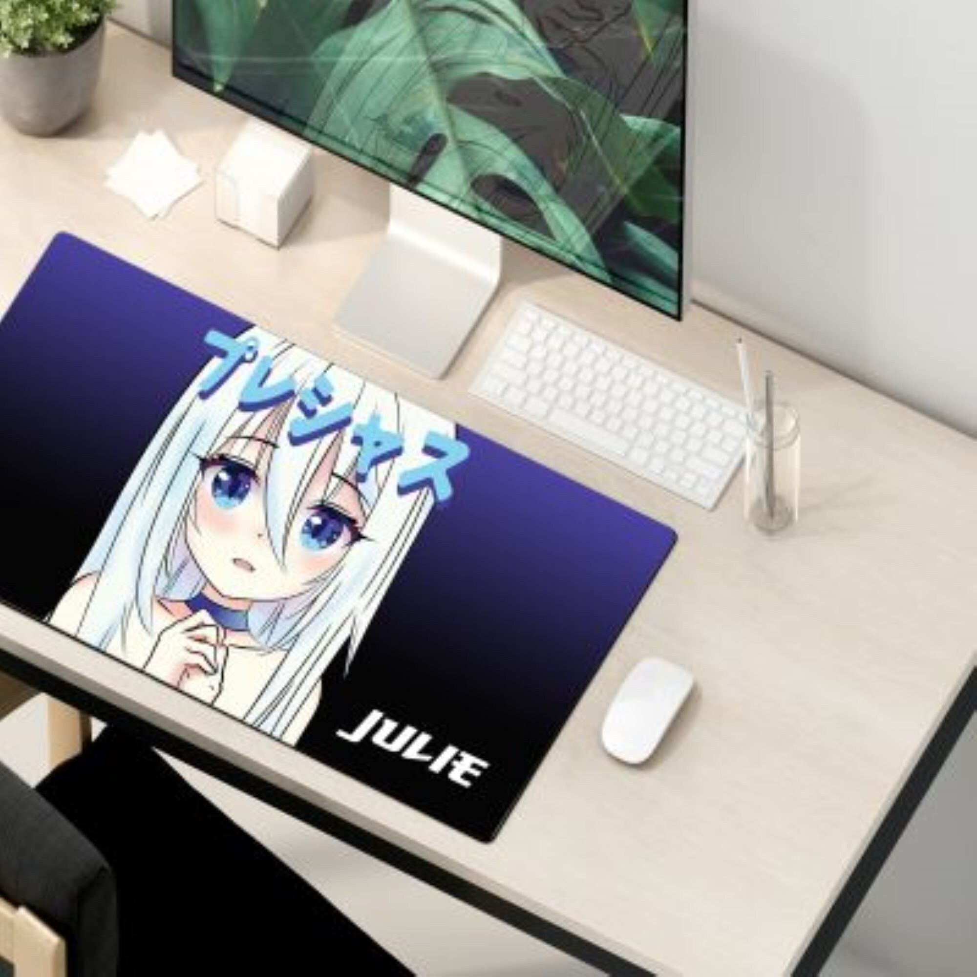Chibi Anime Girl On Computer