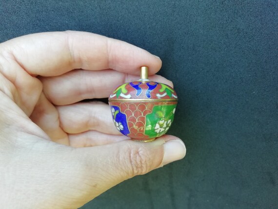 Cloisonne trinket boxes, collection pill boxes. C… - image 3