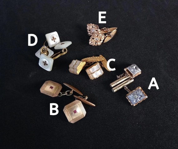 Anciens Boutons De Manchette Vintage - Bijou Pour Homme, Occasion Très Bon état