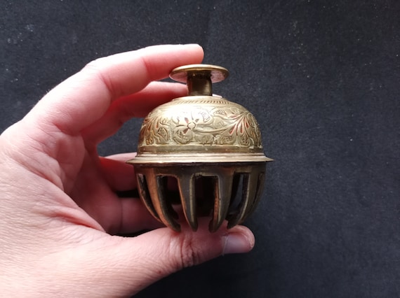 Large vintage bronze Indian claw bell, wicca altar, home decoration, pagan ritual bell, witch, witchcraft, altar. Mothers Day gift.