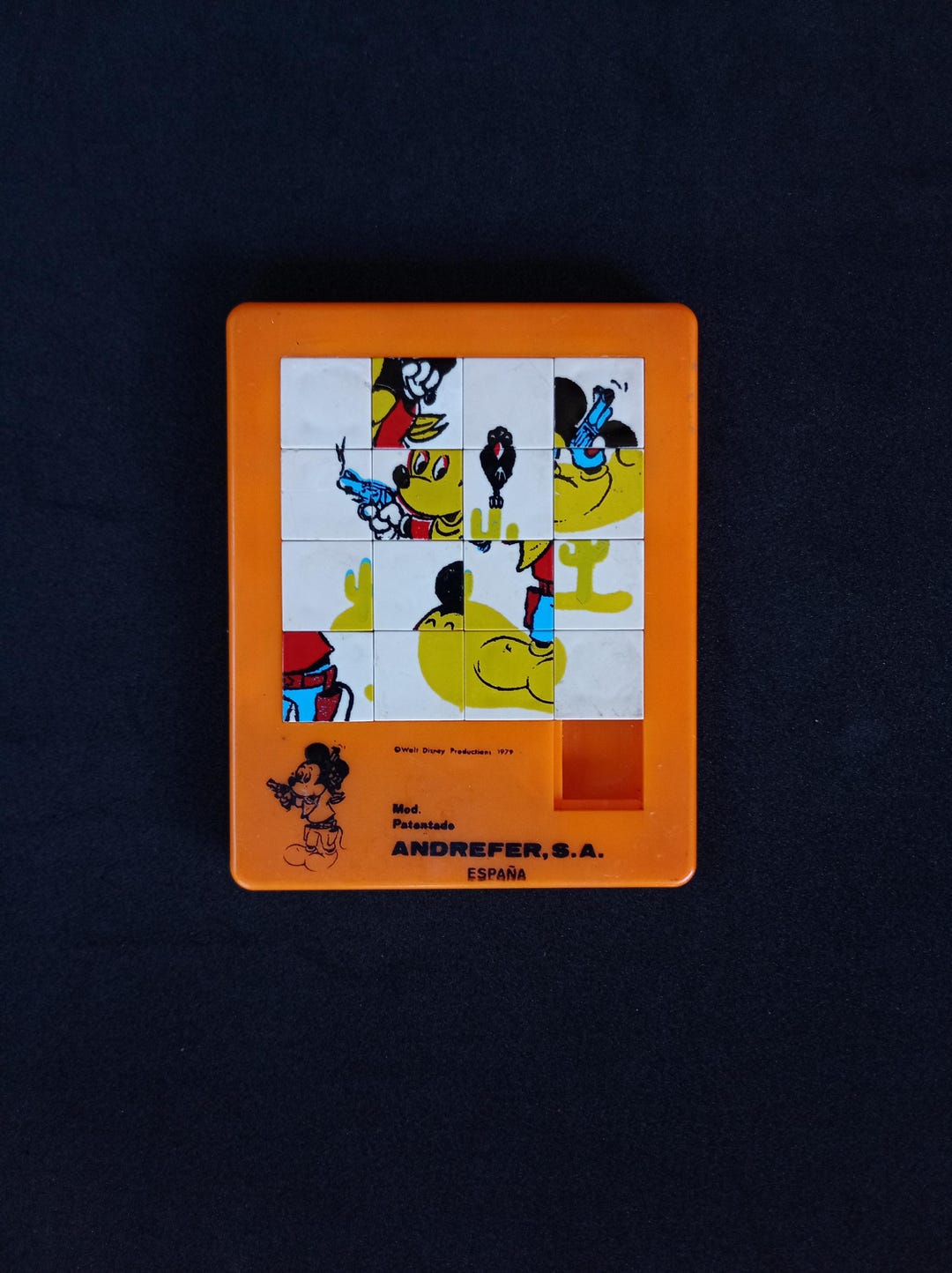 Walt Disney Vintage Andrefer Mickey Mouse Cowboy West Western Puzzle ...
