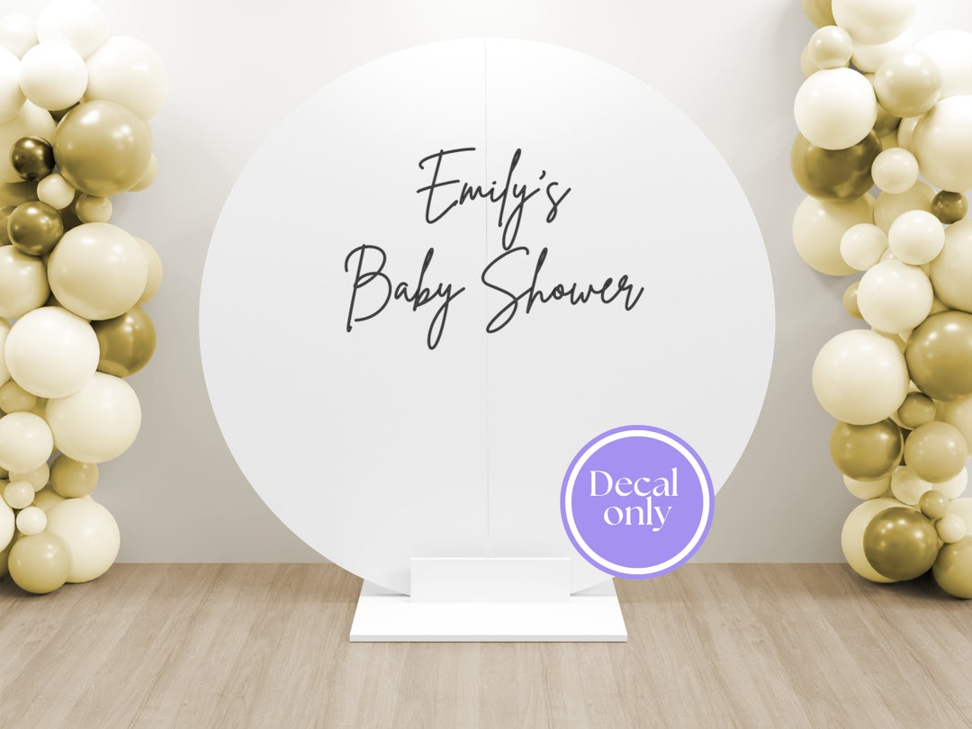 Baby Shower Personalised Backdrop Sticker // Diy Baby Shower Decor ...