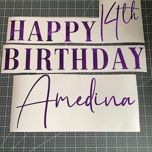 Personalisierte Happy Birthday Ballon Aufkleber // Ballon Aufkleber, Vinyl Aufkleber, Partydekor, Ballon-Dekor, Ballon-Dekor, Acrylschild