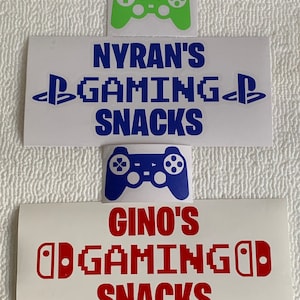 Sticker snackbox gamer//aangepast label lunchbox, gepersonaliseerde sticker snackbox, doe-het-zelf gamercadeau, naamsticker, vinylsticker