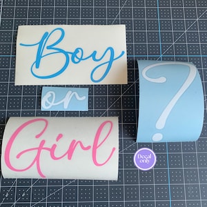 Junge oder Mädchen Geschlecht offenbaren Ballon Aufkleber / / Baby-Dusche-Aufkleber, Vinyl-Aufkleber, Baby-Dusche-Dekor, Sockel-Aufkleber, diy Baby-Dusche,