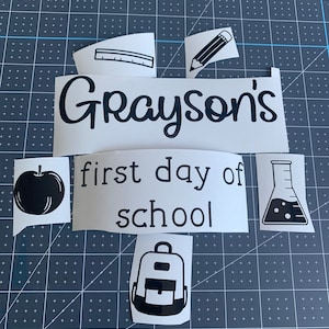 Personalised First Day Of School Balloon Decal Set // back to school sticker, first day celebration, vinyl sticker, diy balloon, sticker set