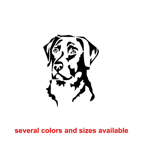 LABRADOR die-cut vinyl decal available in several colors and sizes car truck window tailgate locker laptop notebook binder hunting dog