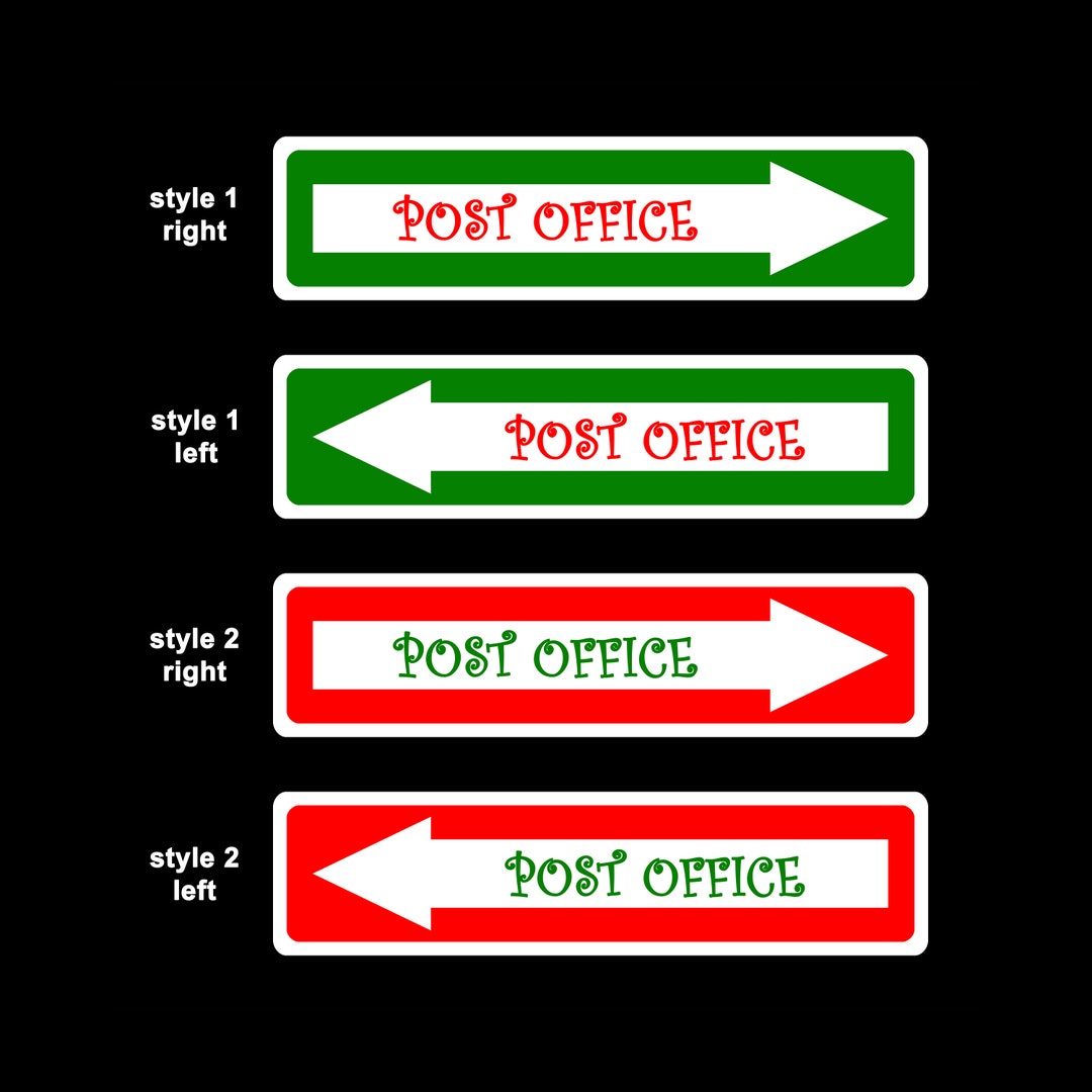 Post Office Christmas Decoration Indoor or Outdoor Aluminum Sign Christmas Village Decor Novelty