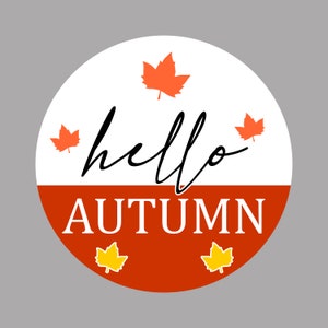 Hola Otoño - Corona metálica redonda