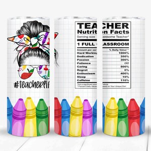 Teacher Nutrition Facts - 20oz Skinny Tumbler