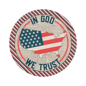In God We Trust - round metal wreath sign