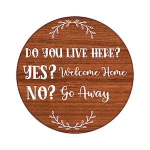 Go Away - funny round metal wreath sign