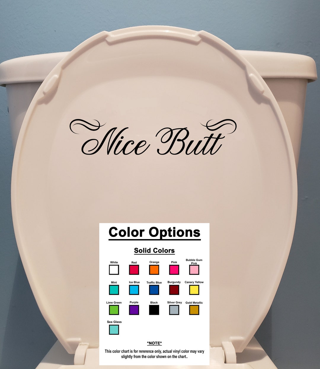 Nice Butt Funny Toilet Vinyl Decal Bathroom Decal Novelty Etsy