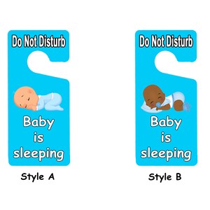 Deurknophanger, aluminium, niet storen, baby slaapt, deurhanger, babyjongen