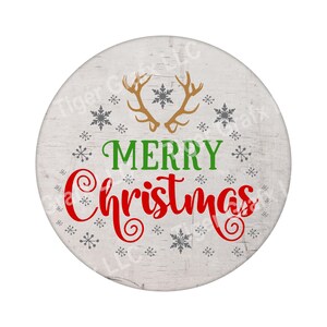 Merry Christmas - round metal wreath sign WS-018