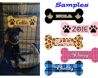 Picture of Glitter Crate Name Plate, Personalized Kennel Name Plate, Custom Dog ...