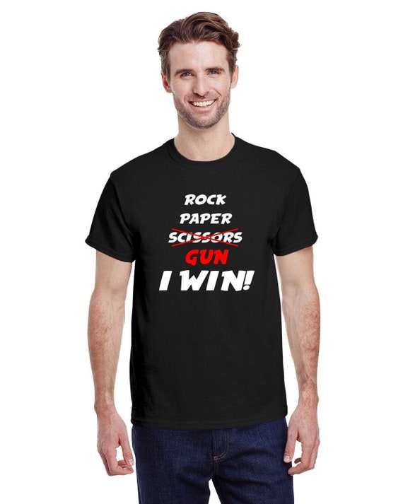 Rock Paper Scissors Gun I Win Vintage Gun Lover Gift T-Shirt Rock Paper Scissors Gun I Win Vintage Gun Lover Gift T-Shirt