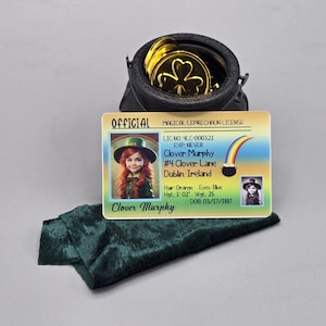 Magische Leprechaun Girl lost drop-licentie op plastic bedrukt voor- en achterkant St. Patrick's Day-verrassing voor kinderen Iers geluk pot met goud regenboog
