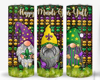 Mardi Gras Zwerge - 20oz Skinny Becher