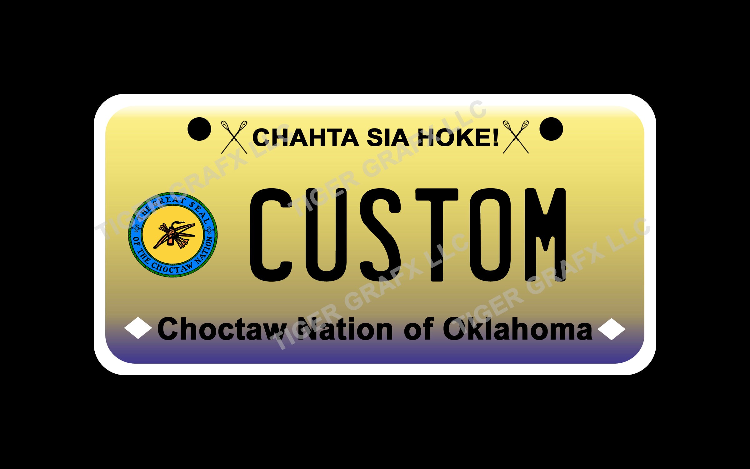 Oklahoma Choctaw Nation Custom personalized 3x6 inch kids novelty license plate perfect for ATV bicycle scooter electric kids car go-kart