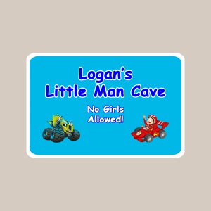 Custom personalized (Any Name) Boys Little Man Cave aluminum sign - kids bedroom, game room, play room, wall sign, door sign