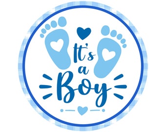 It's a Boy - round metal wreath sign WS-467