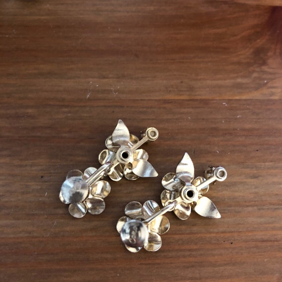 Vintage Signed Coro screw back dangle earrings - image 3