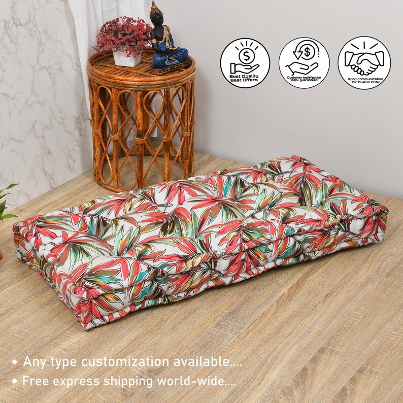 Woodsy Leaves Botanical, Nature, Tree, Woodland, Floral, Girl Nursery, Printed cushion, box cushion, custom seat cushion, rectangular image 7