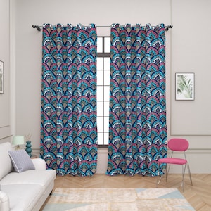Boho Floral Design Curtain, Bohemian Printed Curtain, Floral Printed Curtain, Vintage Floral Pattern Curtains, Printed Panel Curtains