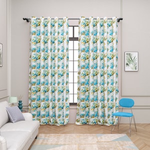 Floral Boho Curtains, Vintage Floral Printed Curtain, Flower Panel Curtains, Living Room Panel Curtain, Decorative Vintage Curtain