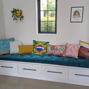 Custom Bench Cushion | Customized Tufted Cushion | Custom Size Window Seat Cushion | floor sofa cushion | custom shaped cushions 4&#39;&#39; thiknes
