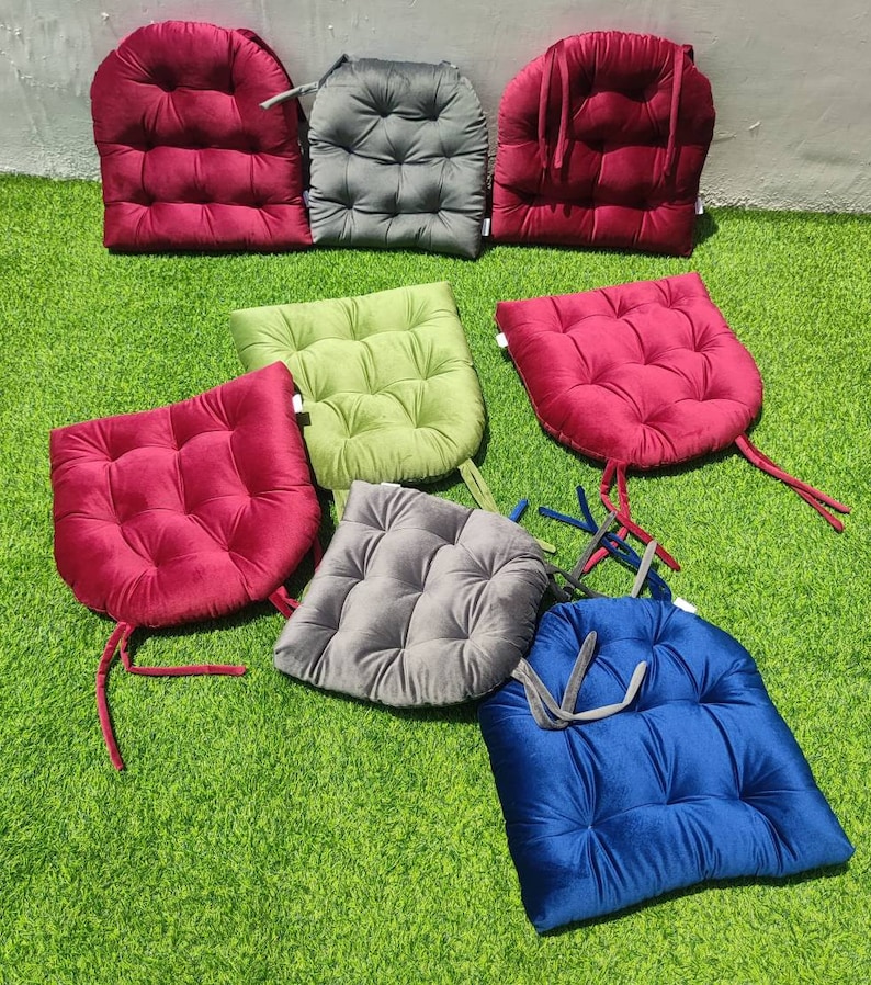 Handmade chair pads, Chair pads, velvet chair pads,Outdoor Chair Pads & floor cushion more colours,size and any type custom available image 5