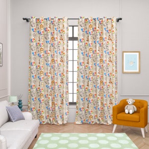 Blackout Forest Animals Baby Boy Room Curtains, Nursery Curtains, Window Curtains, Kids room Curtain, Decorative Curtains