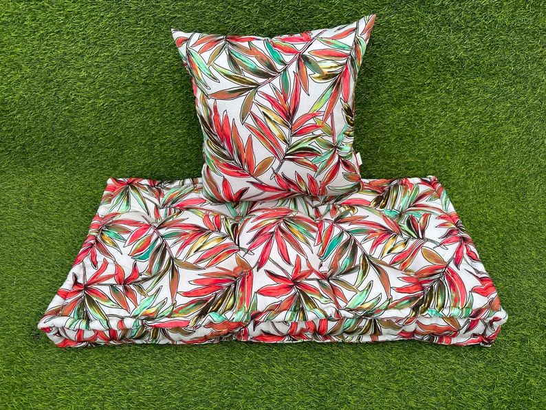 Woodsy Leaves Botanical, Nature, Tree, Woodland, Floral, Girl Nursery, Printed cushion, box cushion, custom seat cushion, rectangular image 8