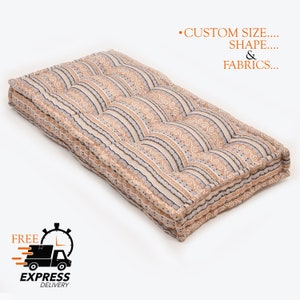 Linen Floor Cushion, Sofa Cushion, Large Floor cushion, Floor Sofa, Custom Bench cushion, Daybed cushion Bench Seating Pillow