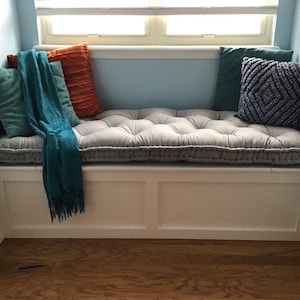 Custom French Style Window Seat Cushion | Custom Size Indoor Seat Cushion | Custom French Cushion | Custom Bench Cushion Floor Cushion Sofa