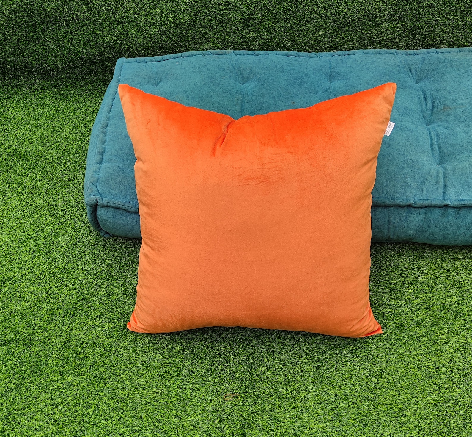 Handmade Cord Velvet Orange Cushion Cover I Orange Pillow Etsy