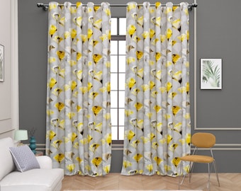 Floral Velvet Curtain Panel, Rod Pocket, Custom Colors