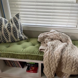 Custom French Cushion | Custom Bench Cushion | Customized Tufted Cushion | Custom Size Window Seat Cushion | Elegant Sofa Cushion